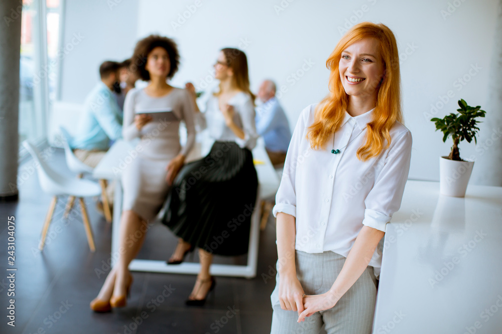 Obraz premium Business people working in modern office