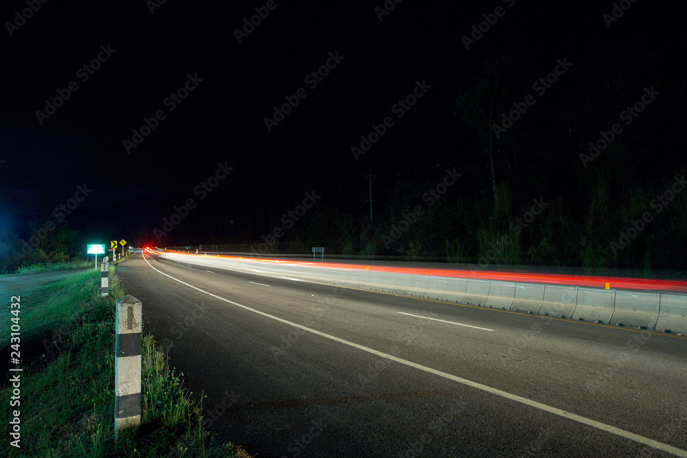 Thailand upcountry Traffic in city at night Thailand upcountry Traffic in city at night