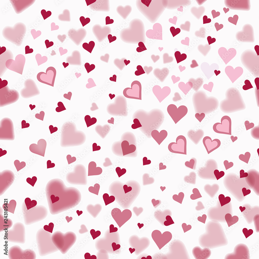 Happy Valentine's Day pink pattern with hearts. Perfect for holiday design and packaging. Vector illustration
