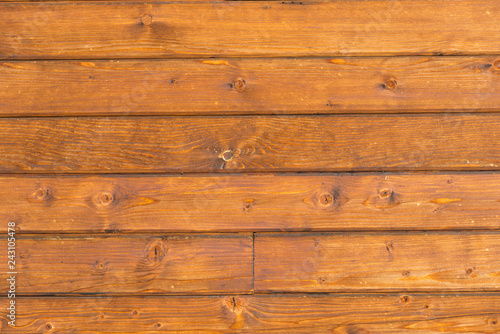 Horizontal pine wood wall close up shot, image for background.