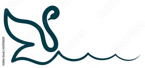 Symbol of swan with wave.