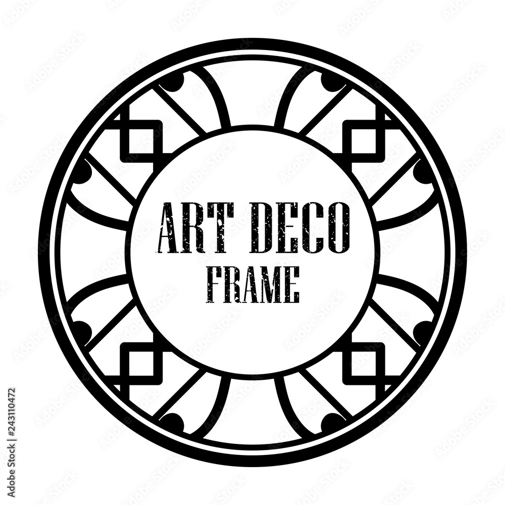 Fototapeta premium Art deco vintage badge logo frame in retro design vector illustration