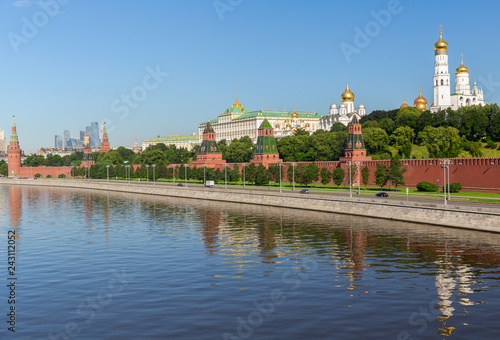 Moscow Kremlin with reflection in Moscow river