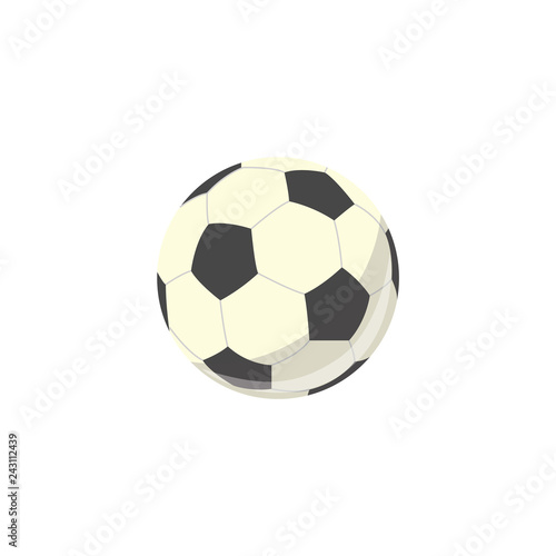 Vector soccer ball simple icon. Football sport equipment  sphere game play element. Pentagon design professional championship element. Athletic lifestyle symbol. Isolated illustration