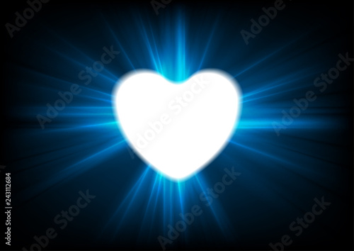 Heart and glowing luminous effect background