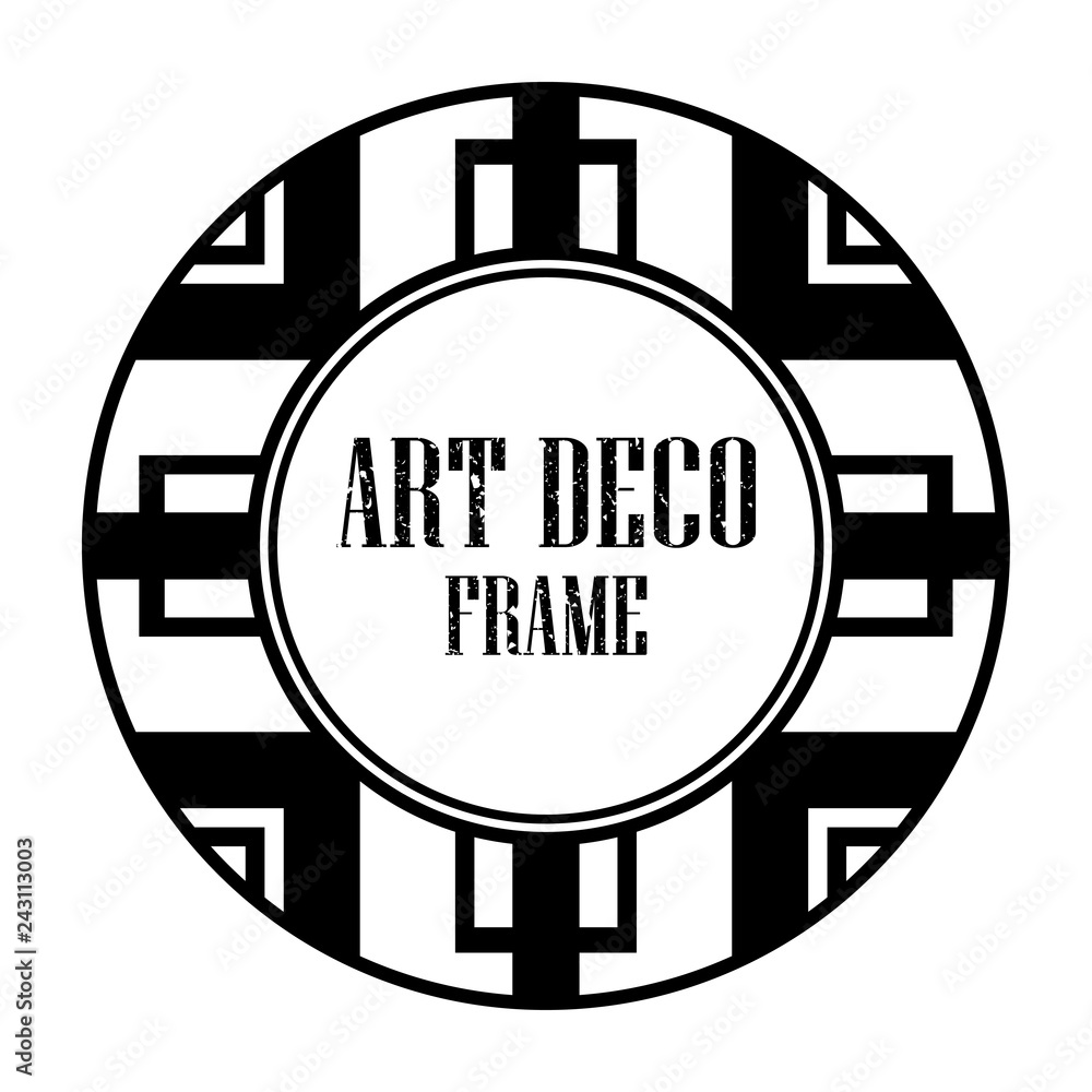 Fototapeta premium Art deco vintage badge logo frame in retro design vector illustration