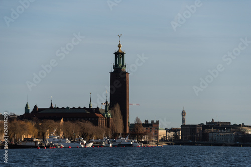 Stockholm Town City Hall, place for Nobel Price dinner a winter day