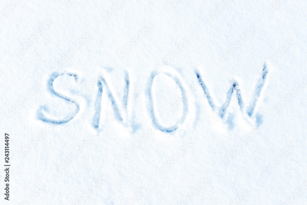 The background for the label. Blue Board under the snow The background for the label. Blue Board under the snow