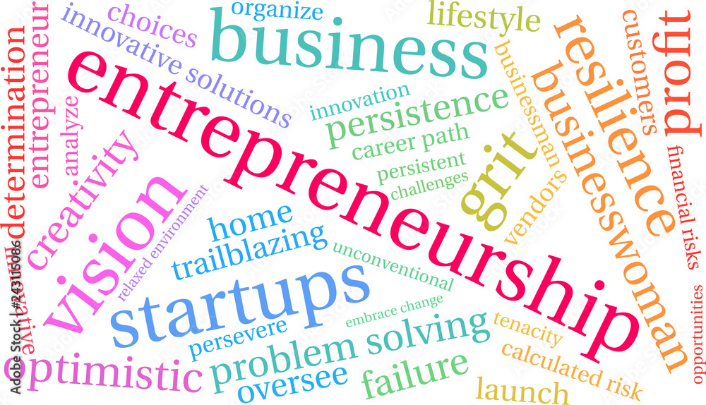 Entrepreneurship Word Cloud on a white background. Entrepreneurship Word Cloud on a white background.