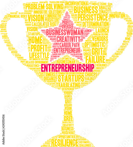 Entrepreneurship Word Cloud on a white background. 