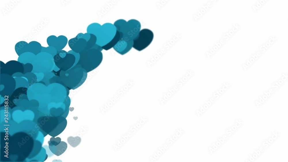Blue color heart flying isolate on white background. 4K animation footage. Blue color heart flying isolate on white background. 4K animation footage.