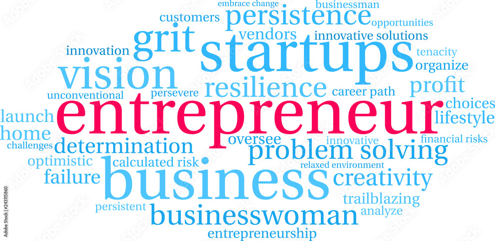 Fototapeta premium Entrepreneur Word Cloud on a white background. 
