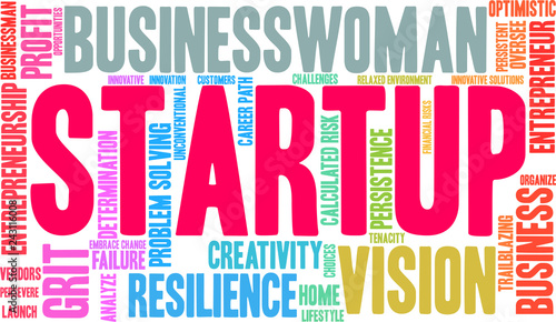 Startup Word Cloud on a white background. 