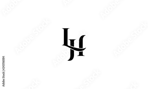 Initials L and H 5 letter vector image