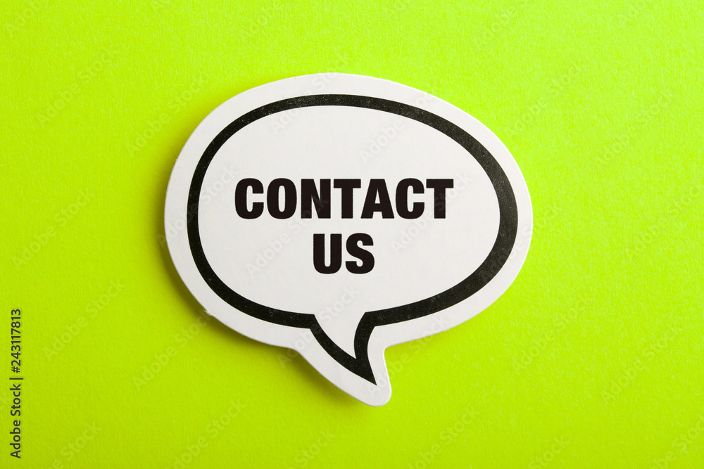 Contact Speech Bubble Isolated On Yellow Contact Speech Bubble Isolated On Yellow