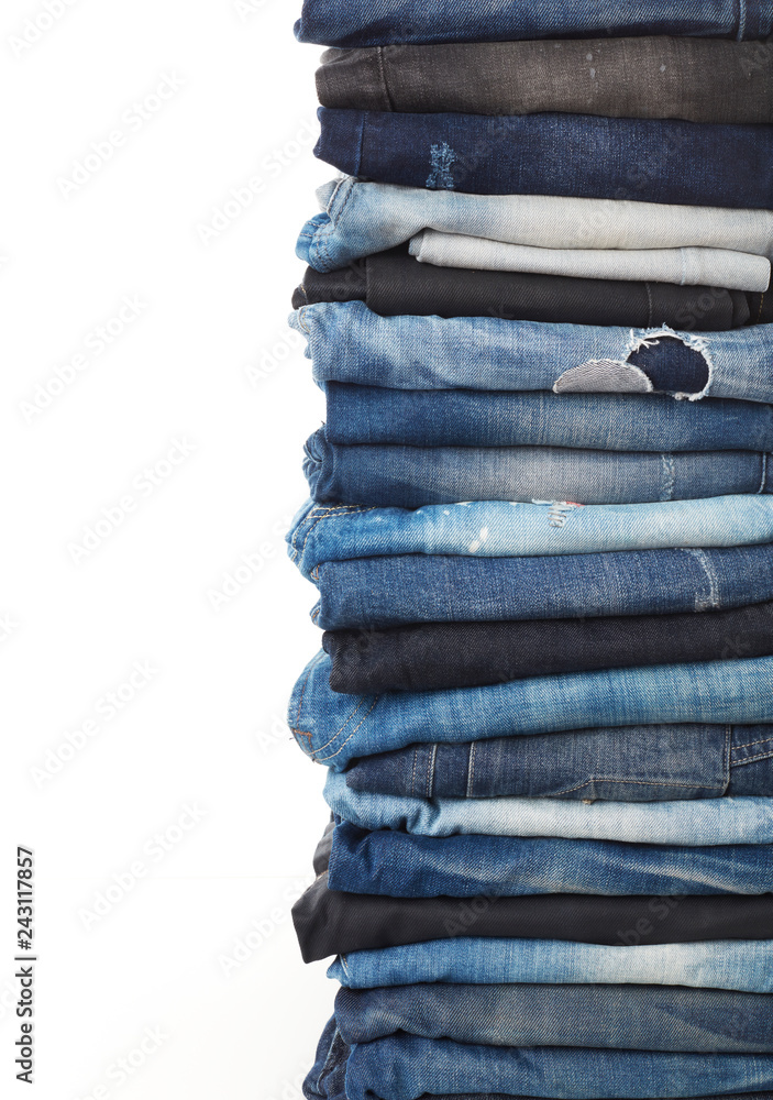 Jeans stack close-up