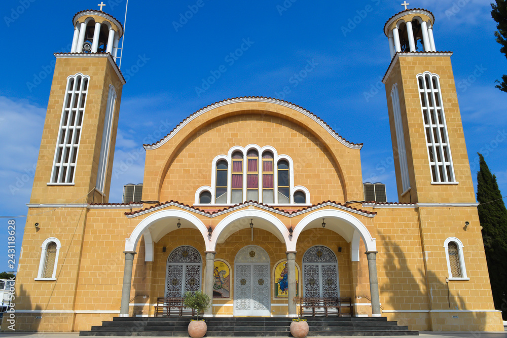 Saint George Church on Paralimni, Cyprus on June 12, 2018.