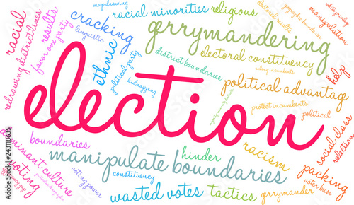 Election Word Cloud on a white background. 
