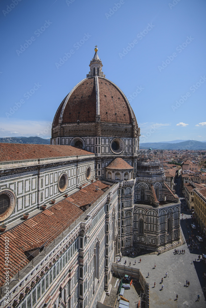 Florence Duomo. Basilica di Santa Maria del Fiore (Basilica of Saint Mary of the Flower) in Florence, Italy. Florence Duomo is one of main landmarks in Florence