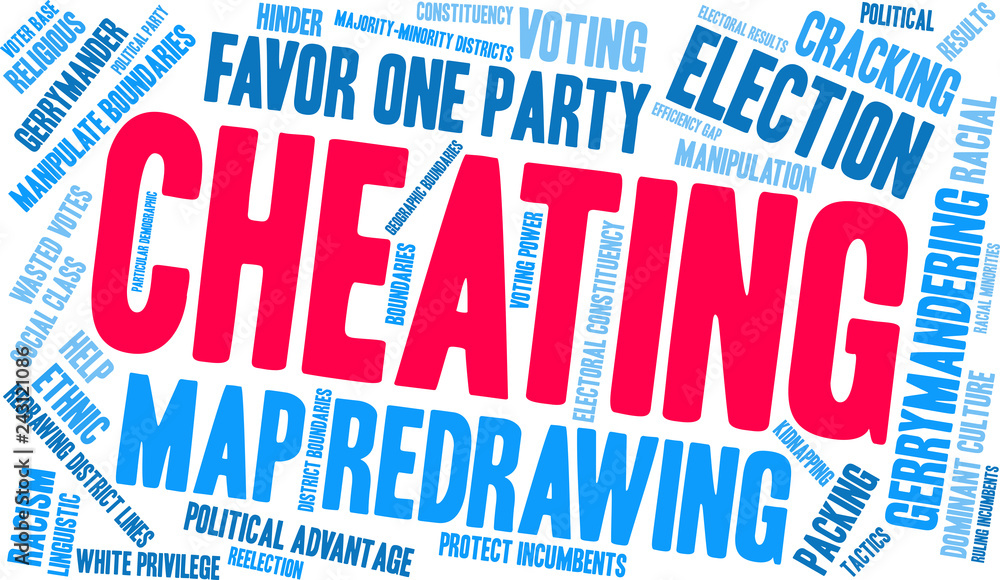 Cheating with Gerrymandering Word Cloud on a white background. . . Cheating with Gerrymandering Word Cloud on a white background. . .
