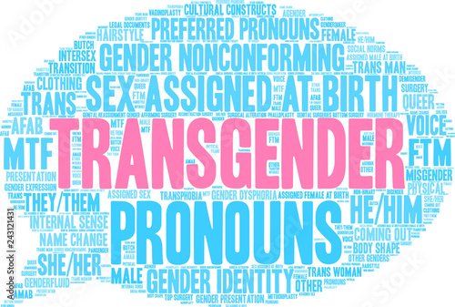 Transgender Word Cloud on a white background. 