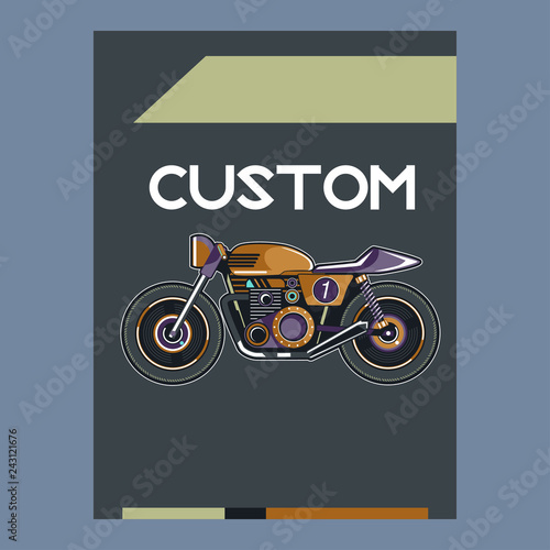 Vintage motorcycle poster     Vector