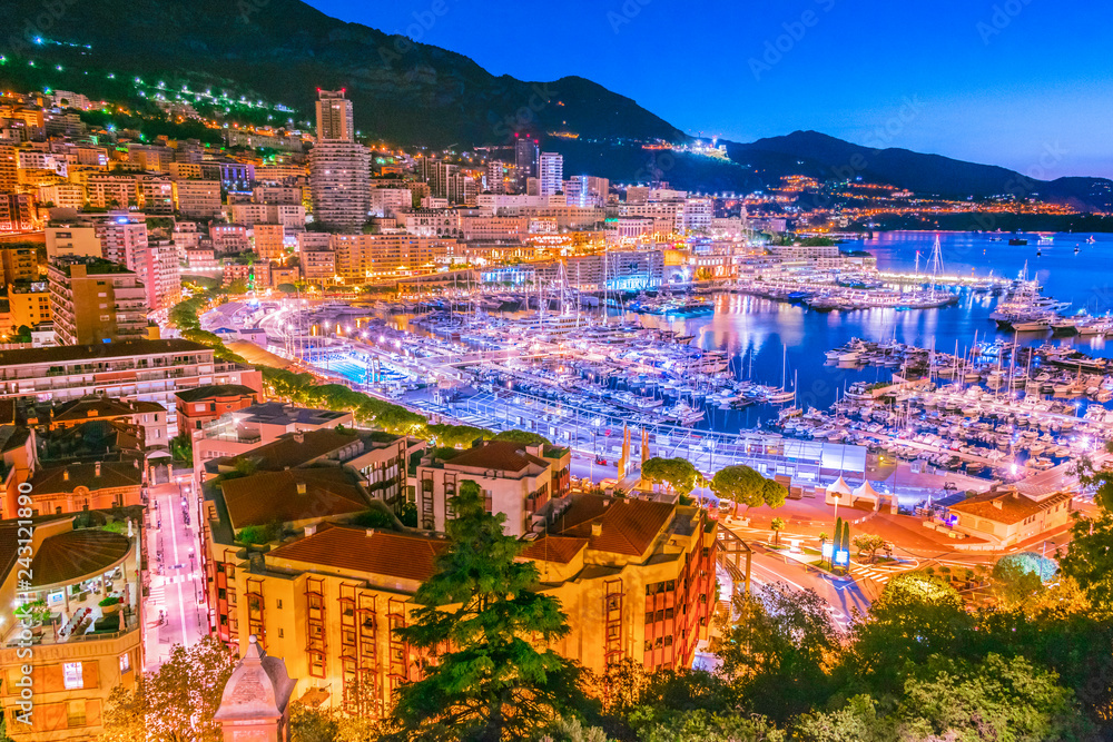 View of the city of Monaco. French Riviera