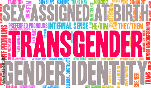 Transgender Word Cloud on a white background. 