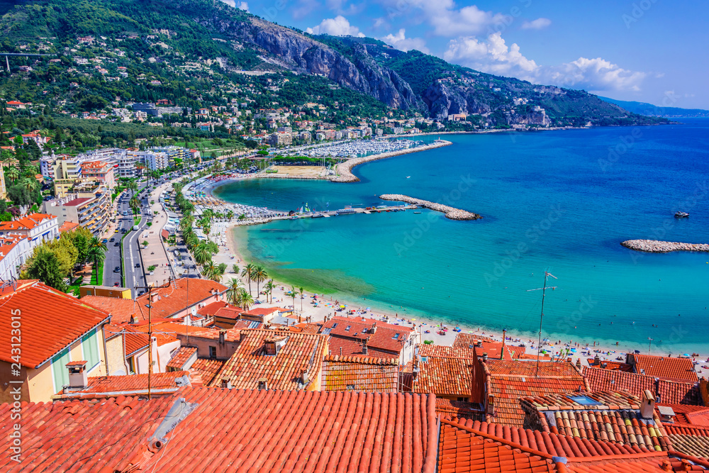 View of Menton on French Riviera