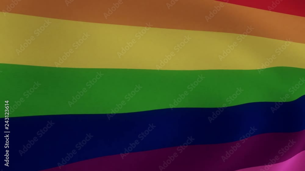 The rainbow flag, LGBT pride flag or gay pride flag waving, loop The rainbow flag, LGBT pride flag or gay pride flag waving, loop