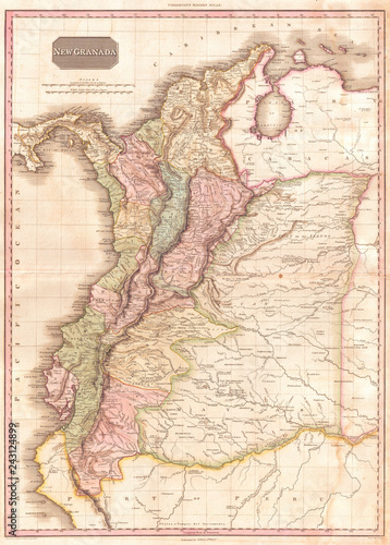 1818  Pinkerton Map of Northwestern South America  Columbia  Venezuela  Ecuador  Panama  John Pinkerton  1758     1826  Scottish antiquarian  cartographer  UK
