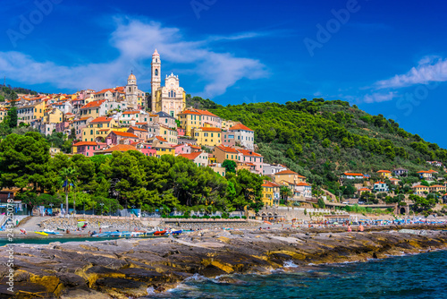 View of Cervo in the province of Imperia, Liguria, Italy photo