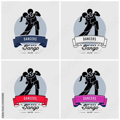 Dancing club or class logo design. Vector artwork suitable for dancers of tango, waltz, salsa, or rumba style.