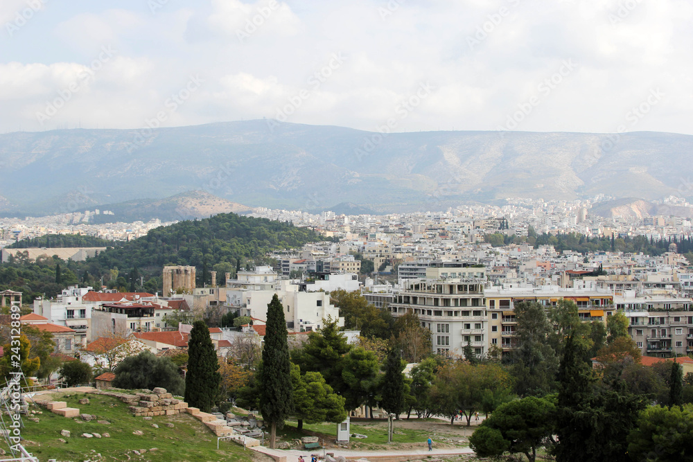 View of the city in Athens, Greece