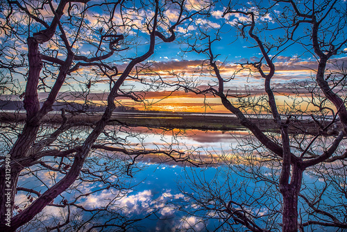 colorful sunset on a lake