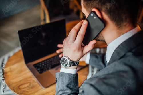 Businessman in caffe photo