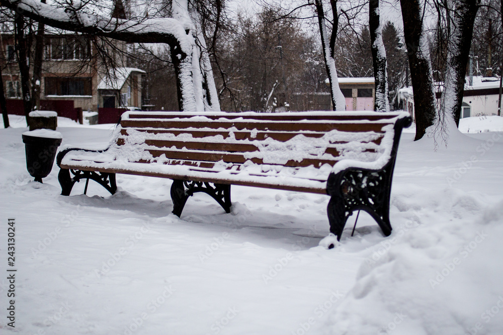 benches in the snow benches in the snow