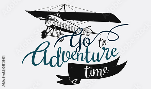 Billede på lærred Logo with go to adventure time text