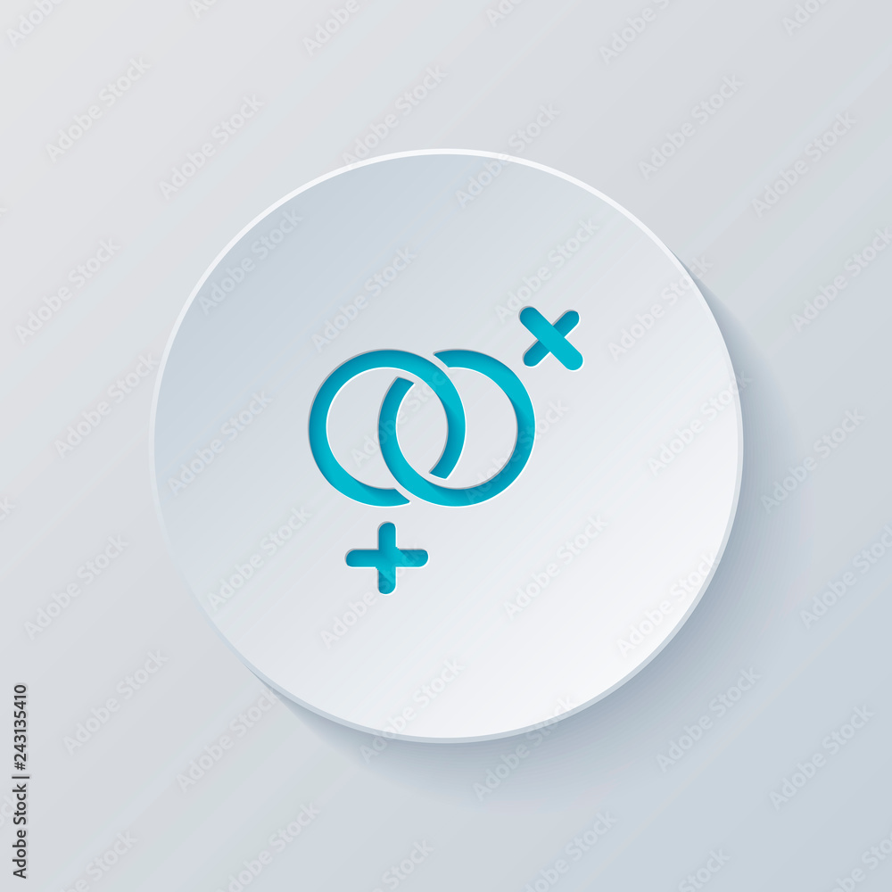gender symbol. linear symbol. simple lesbian icon. Cut circle wi gender symbol. linear symbol. simple lesbian icon. Cut circle wi