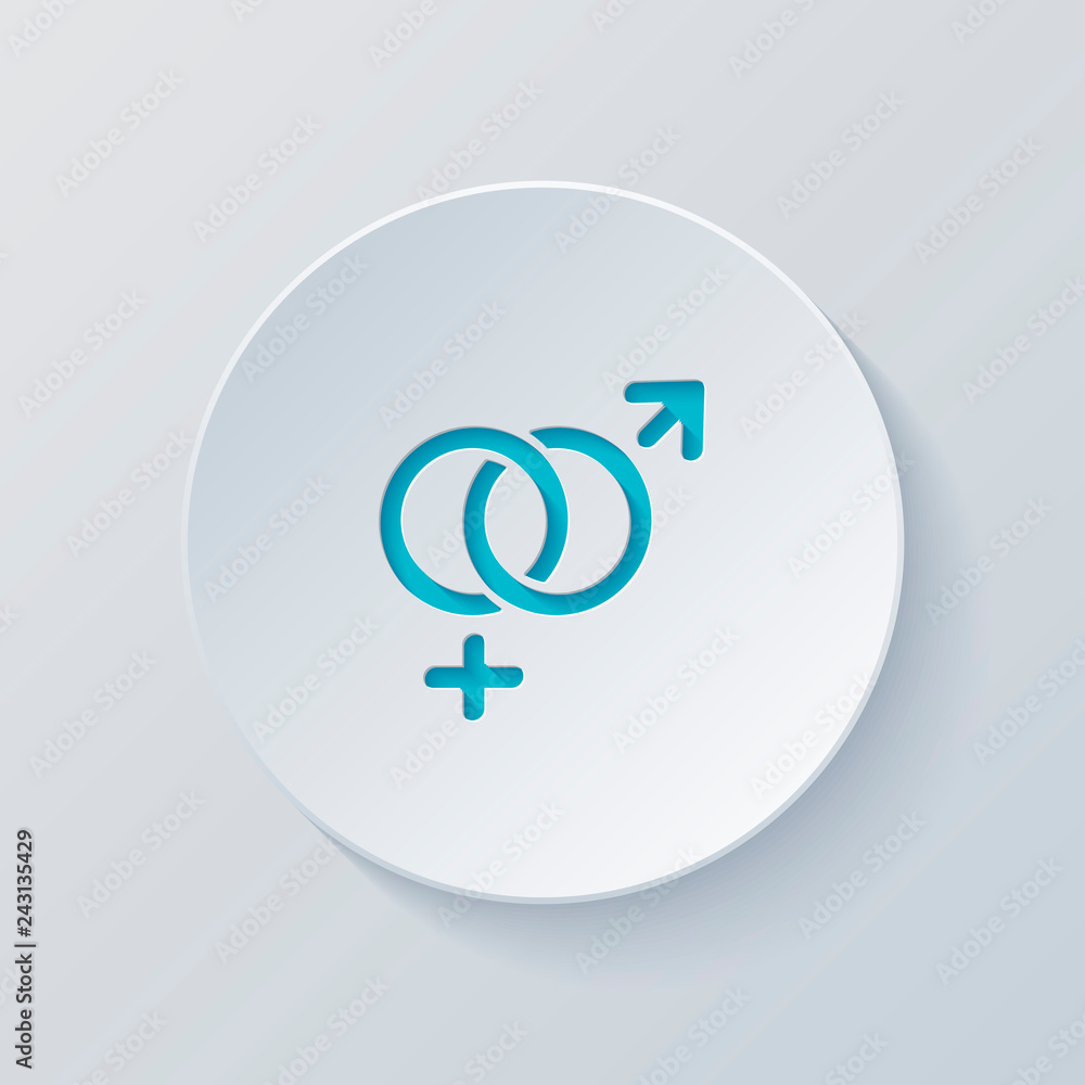 gender symbol. linear symbol. simple men and women icon. Cut cir gender symbol. linear symbol. simple men and women icon. Cut cir
