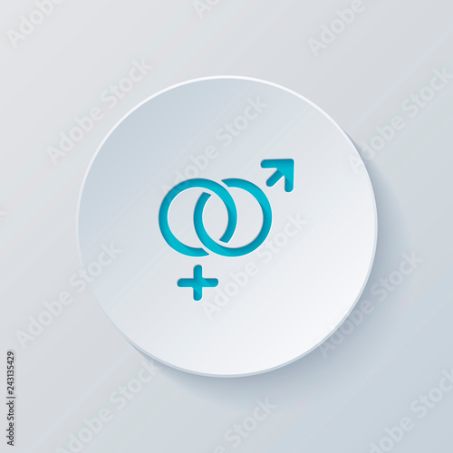 gender symbol. linear symbol. simple men and women icon. Cut cir