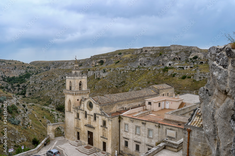 church of san pietro in the cave quarry in matera,