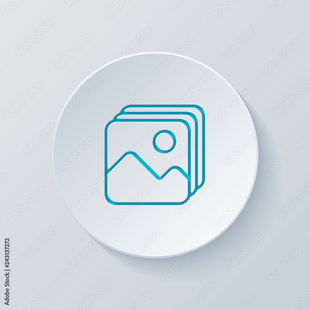 Simple stack of pictures. Cut circle with gray and blue layers. Simple stack of pictures. Cut circle with gray and blue layers.
