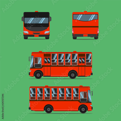 thai dark orange bus transport car vehicle driver fare passenger autobus omnibus coach rail bench chair stool armchair seat mattress bolster hassock pad vector illustration
