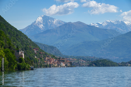 Como lake between mountains in Italy