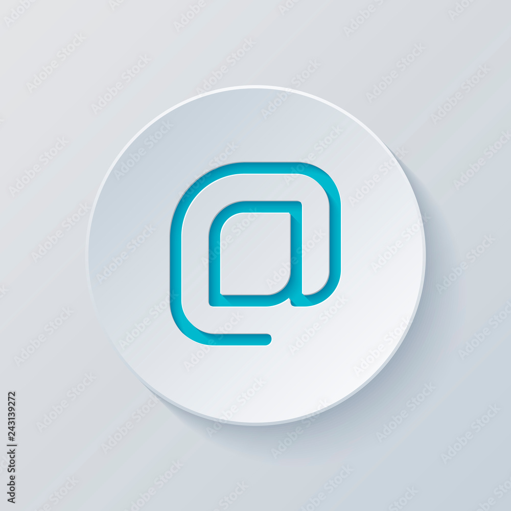 E-mail symbol, internet mail icon. Linear, thin outline. Cut cir E-mail symbol, internet mail icon. Linear, thin outline. Cut cir