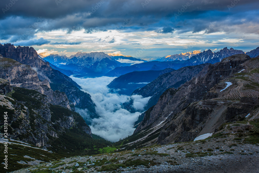 Obraz premium landscape forest in trentino with dolomiti mountain