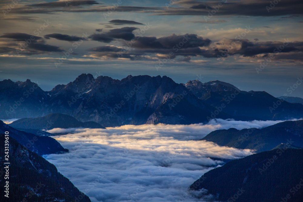 Obraz premium landscape forest in trentino with dolomiti mountain