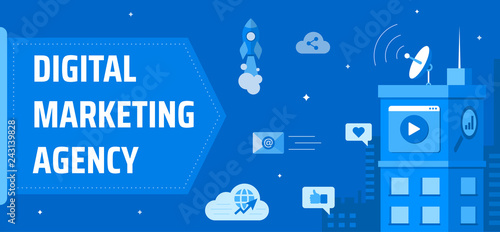 Illustration of a modern digital marketing agency