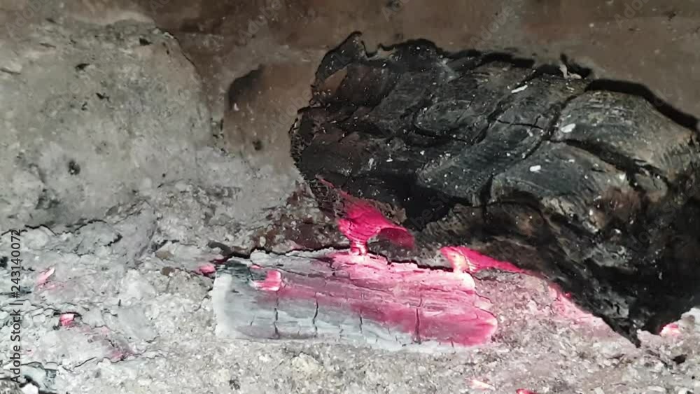 The smoldering of coal in the furnace. The smoldering of coal in the furnace.